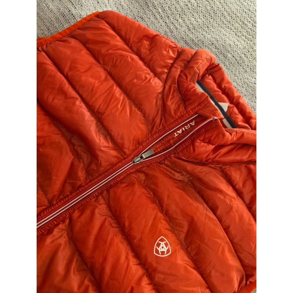 Ariat Ideal Down Vest Mens XXL Orange Quilted Puffer Lightweight Equestrian